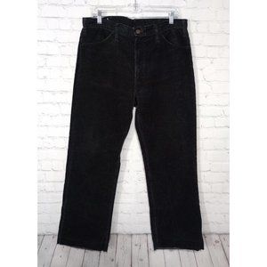 Vintage Mr. Leggs Corduroy Pants Black Size 35x31 Measure Baggy Flat Front READ!